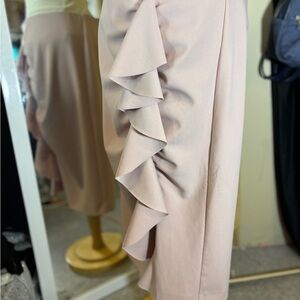 Chic Asymmetrical Pink Ruffle Skirt